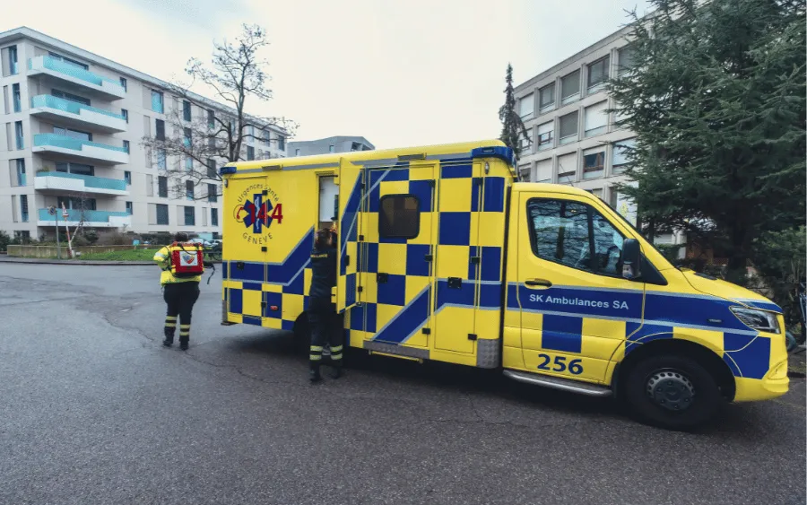 Ambulance à Genève appelée par un patient